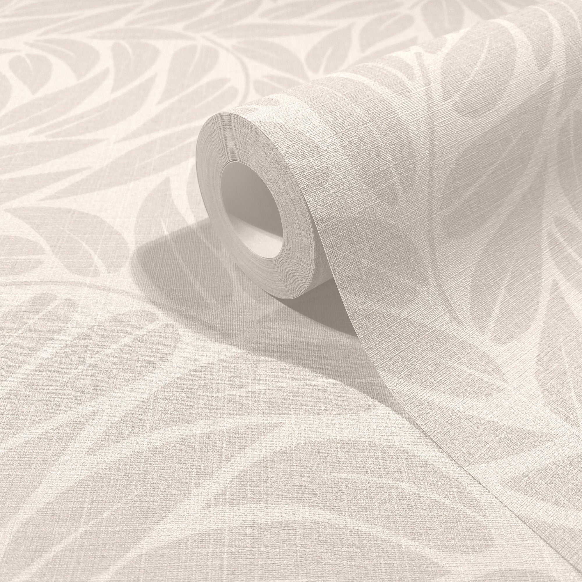 Floral Beige Boho Fine Linen Wallpaper by Galerie