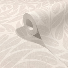 Floral Beige Boho Fine Linen Wallpaper by Galerie