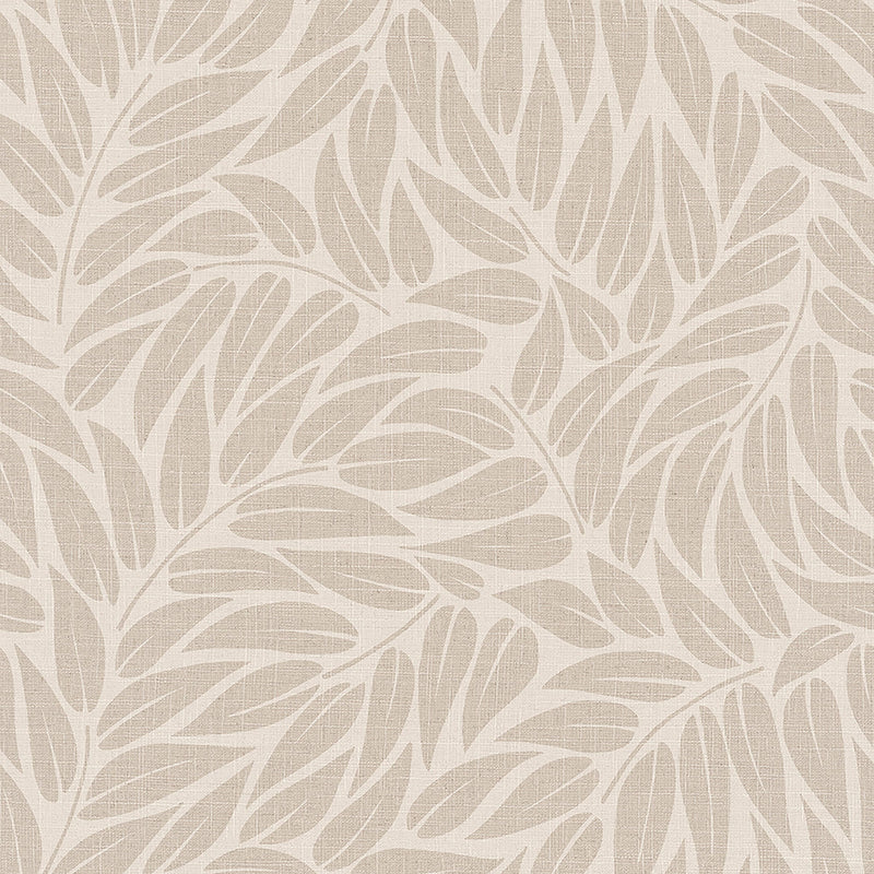Floral Beige & Brown Boho Fine Linen Wallpaper by Galerie