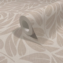 Floral Beige & Brown Boho Fine Linen Wallpaper by Galerie