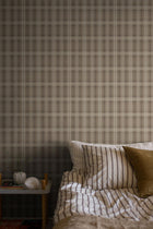 3579 Tailor´s Tweed Dark Brown Cottage Garden Wallpaper by Boråstapeter