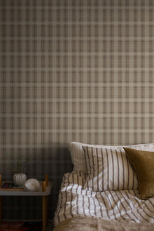 3579 Tailor´s Tweed Dark Brown Cottage Garden Wallpaper by Boråstapeter
