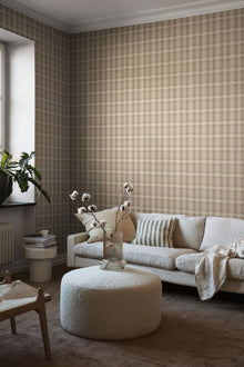 3579 Tailor´s Tweed Dark Brown Cottage Garden Wallpaper by Boråstapeter