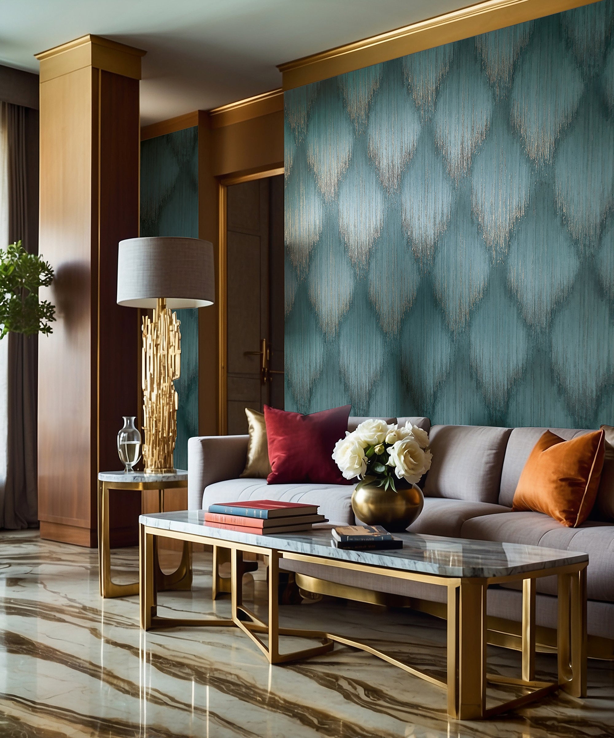 35806 Stripes Green Wallpaper by Galerie