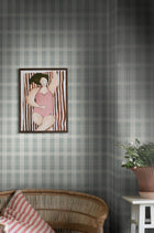 3580 Tailor´s Tweed Light Turquoise Cottage Garden Wallpaper by Boråstapeter