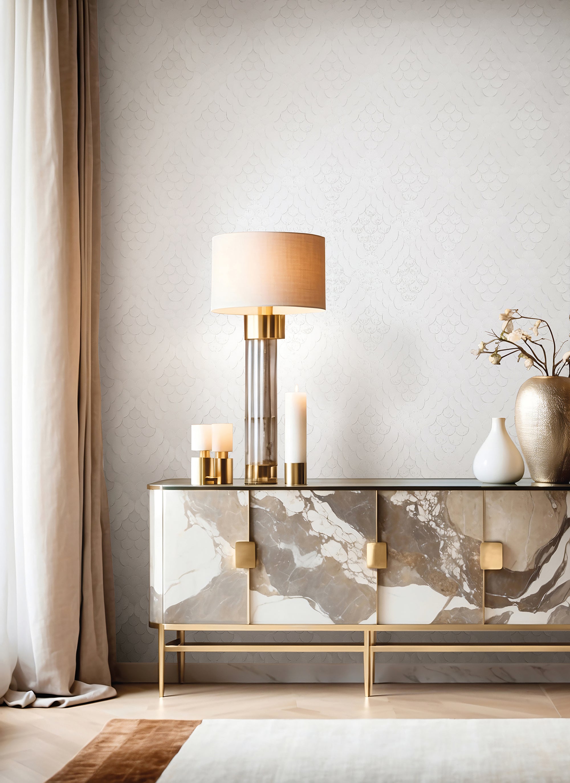 35810 3D optics White Wallpaper by Galerie