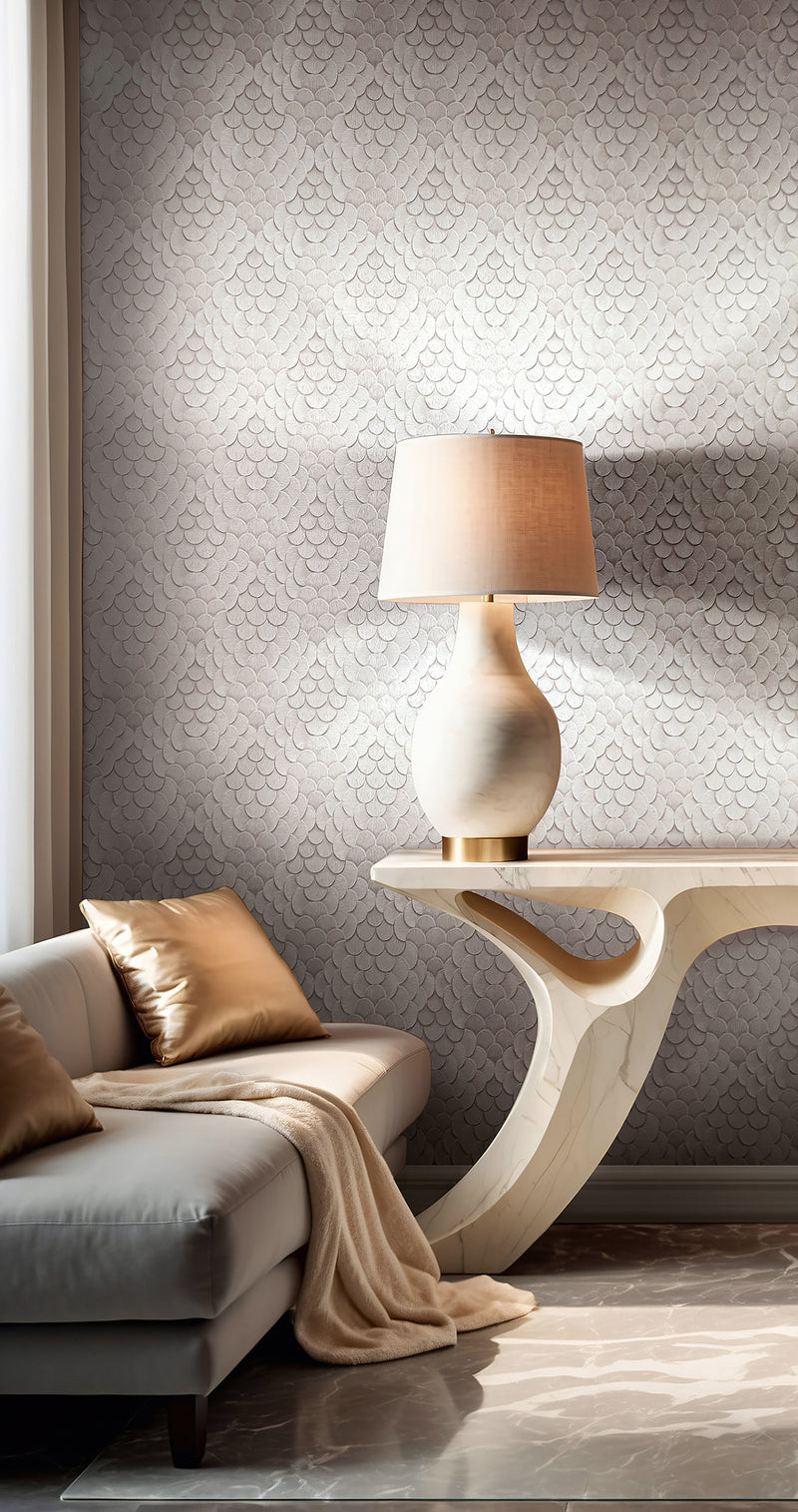 35811 3D optics Silver Grey Wallpaper by Galerie