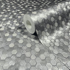 35814 Tile optics Silver Grey Wallpaper by Galerie