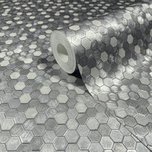 35814 Tile optics Silver Grey Wallpaper by Galerie