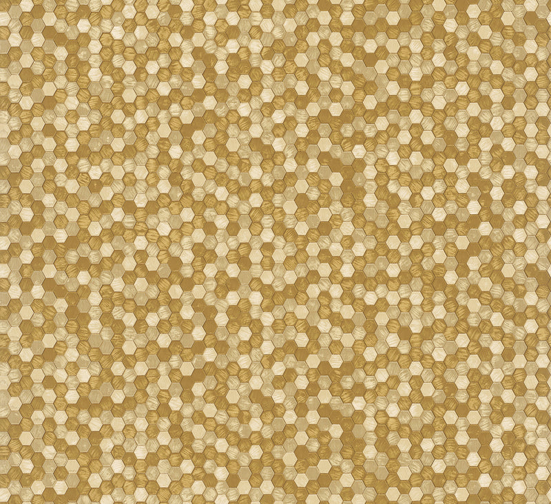 35815 Tile optics Gold Wallpaper by Galerie