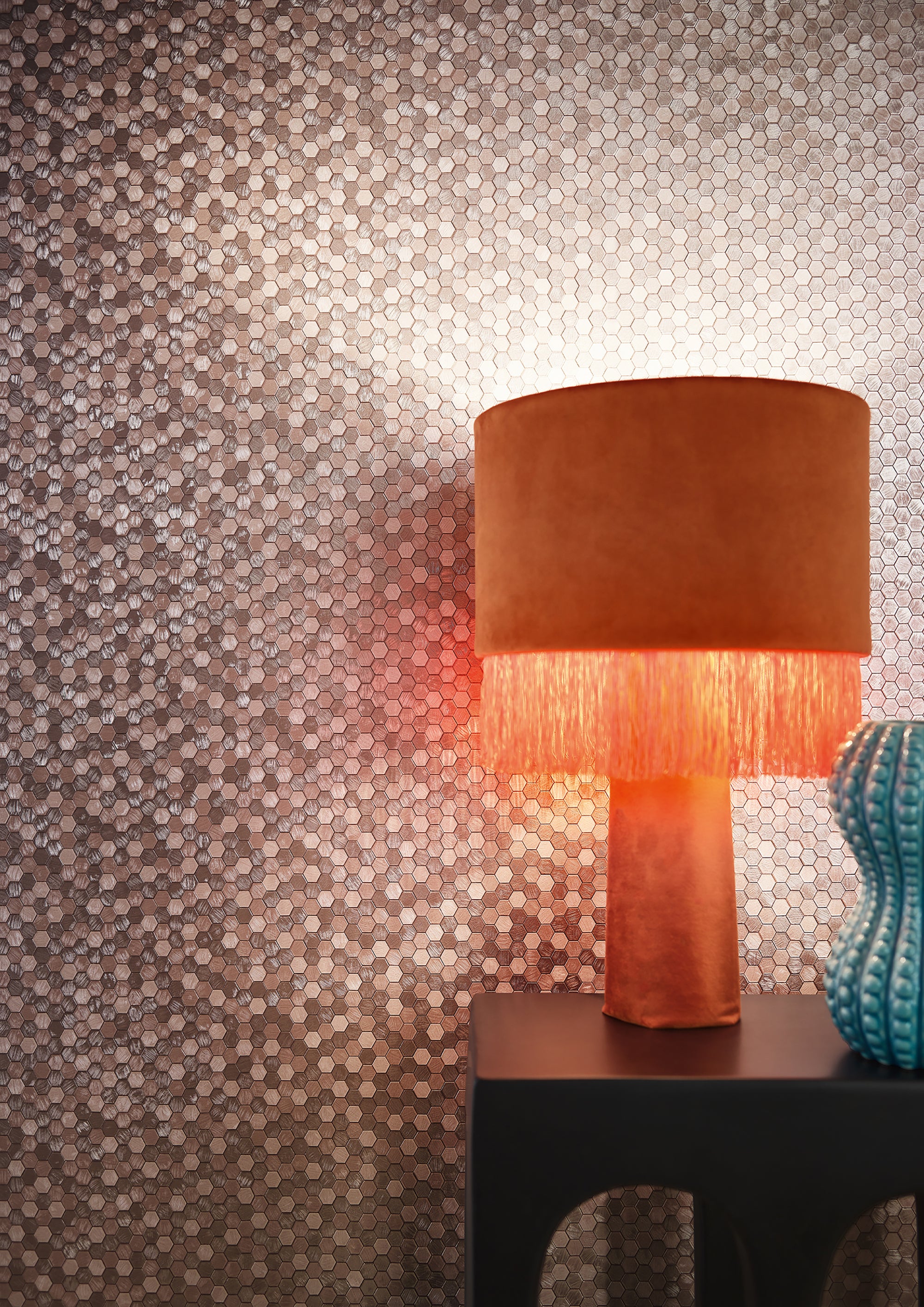 35817 Tile optics Pink Wallpaper by Galerie