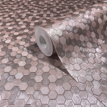 35817 Tile optics Pink Wallpaper by Galerie