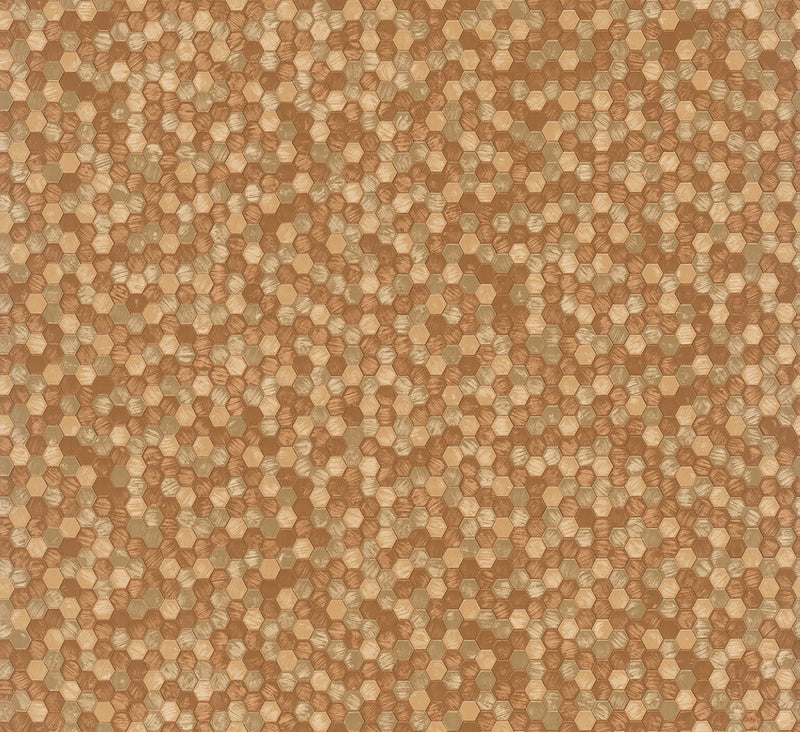 35818 Tile optics Bronze Brown Wallpaper by Galerie
