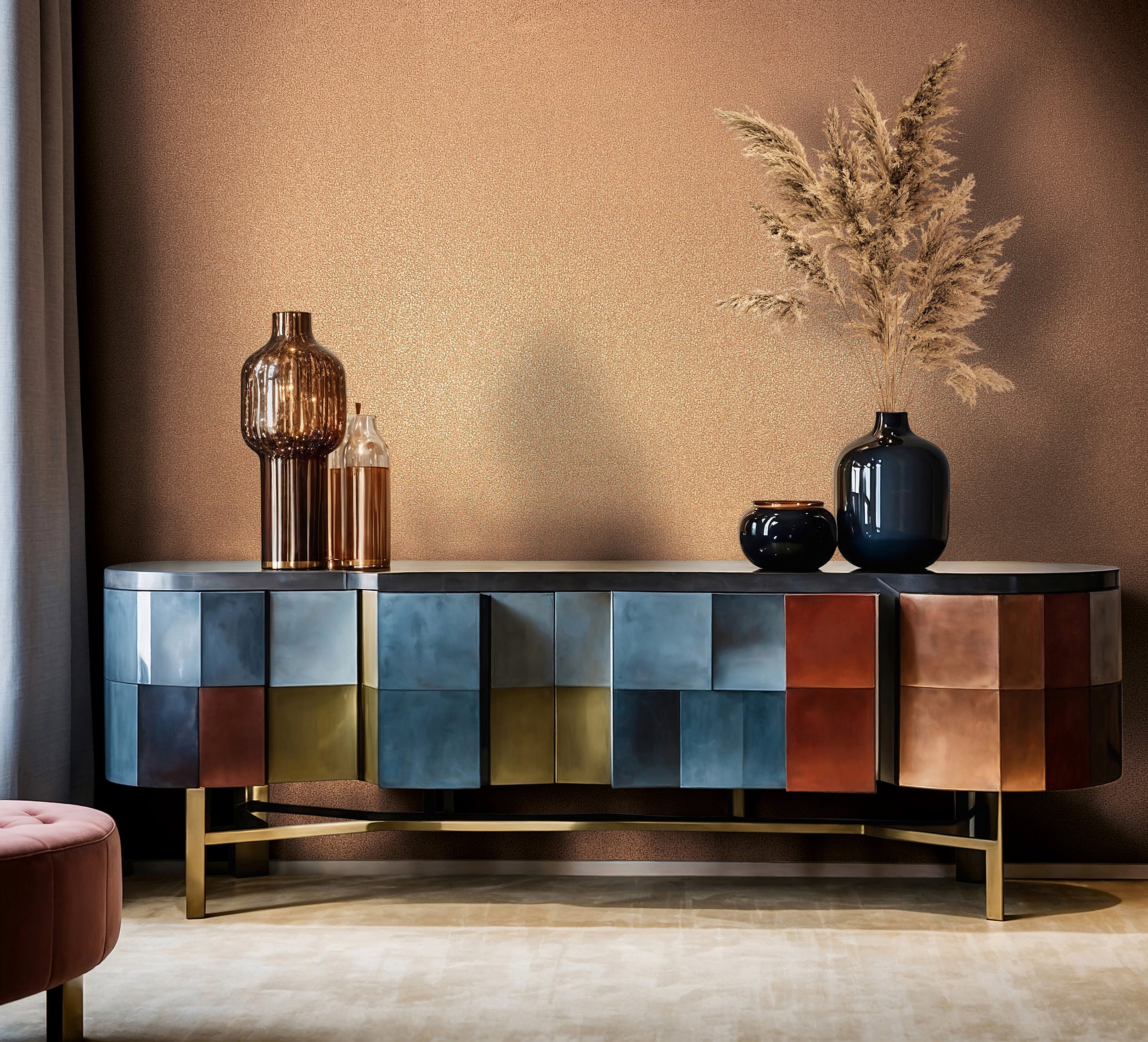 35826 Uni Bronze Brown Wallpaper by Galerie