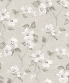 3582 Helen´s Flower Light Grey Cottage Garden Wallpaper by Boråstapeter