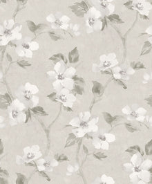 3582 Helen´s Flower Light Grey Cottage Garden Wallpaper by Boråstapeter