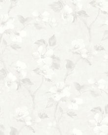 Helen´s Flower Light White Cottage Garden Wallpaper by Boråstapeter