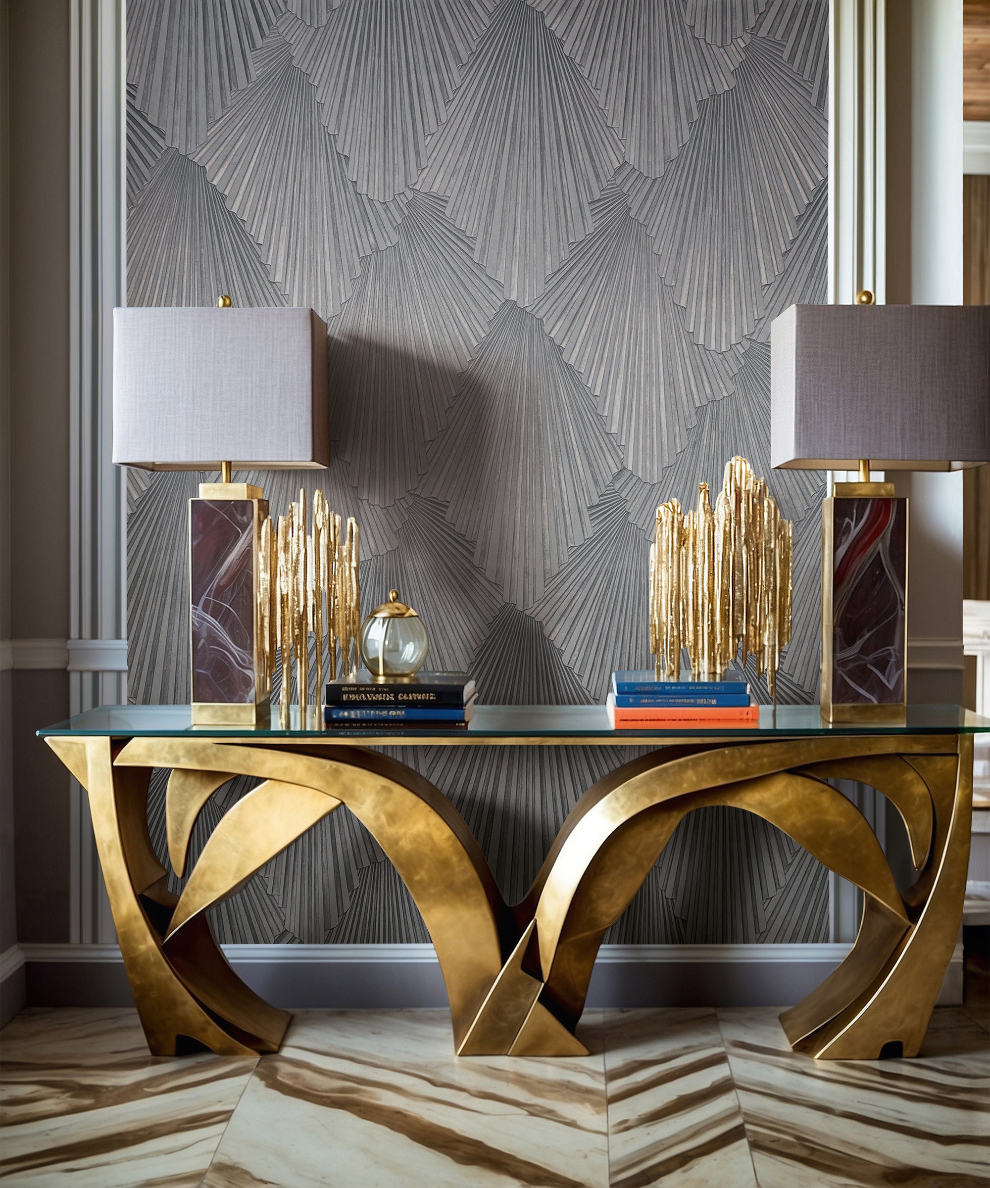 35849 Graphic Silver Grey Wallpaper by Galerie