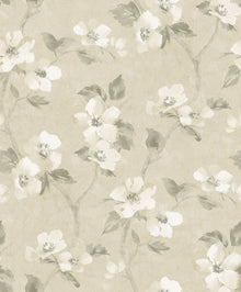 Helen´s Flower Light Yellow Cottage Garden Wallpaper by Boråstapeter