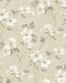 Helen´s Flower Light Yellow Cottage Garden Wallpaper by Boråstapeter