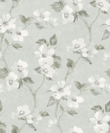 3585 Helen´s Flower Light Turquoise Cottage Garden Wallpaper by Boråstapeter