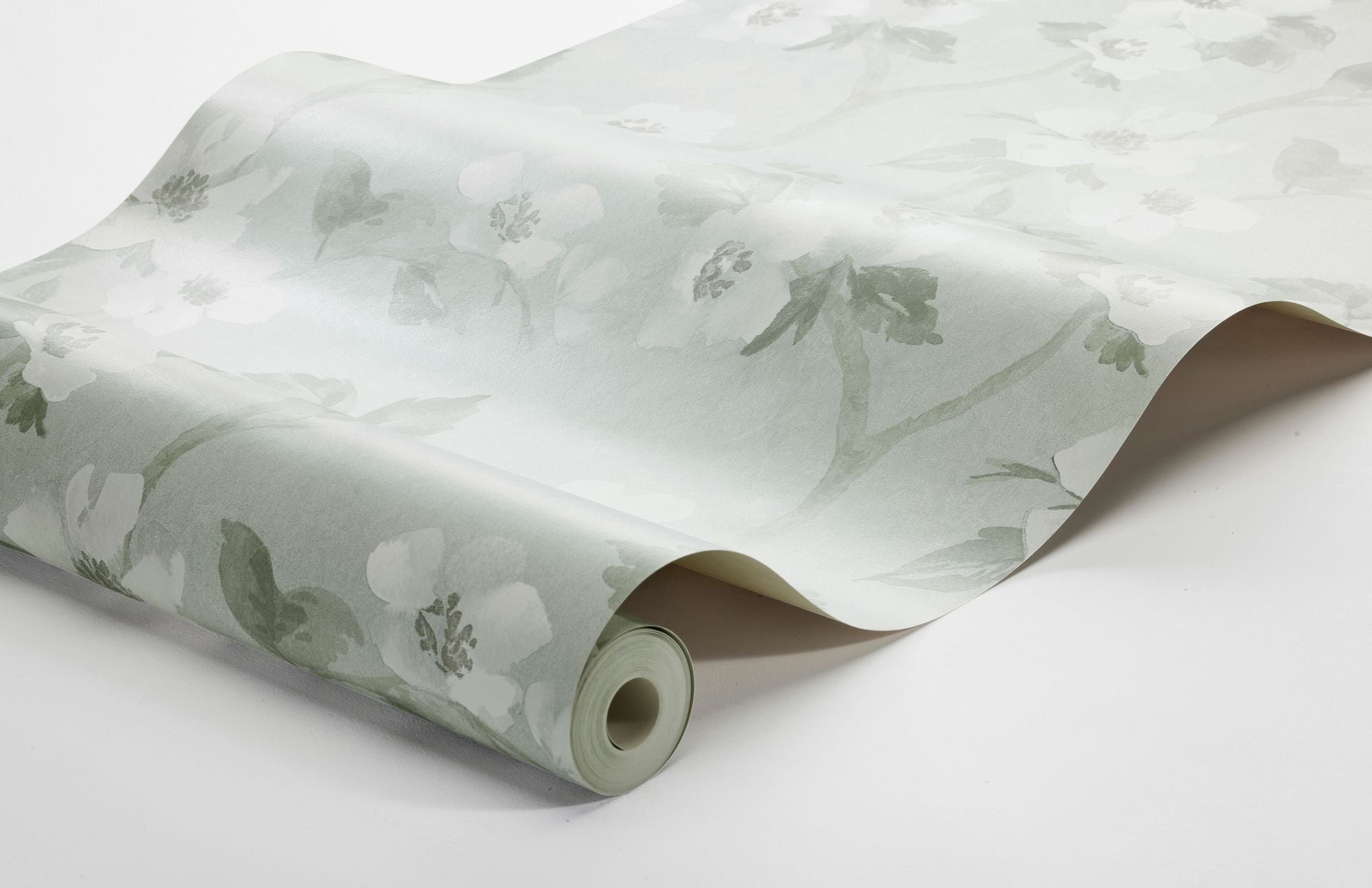3585 Helen´s Flower Light Turquoise Cottage Garden Wallpaper by Boråstapeter