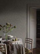 3587 Painter´s Wall Dark Green and Grey Cottage Garden Wallpaper by Boråstapeter