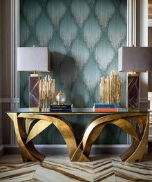 35888 Rhinestone Stripes Green Wallpaper by Galerie