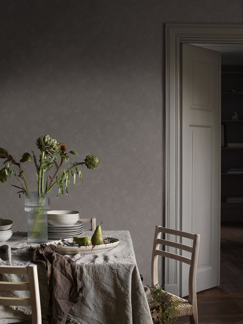 3588 Painter´s Wall Dark Grey and Brown Cottage Garden Wallpaper by Boråstapeter