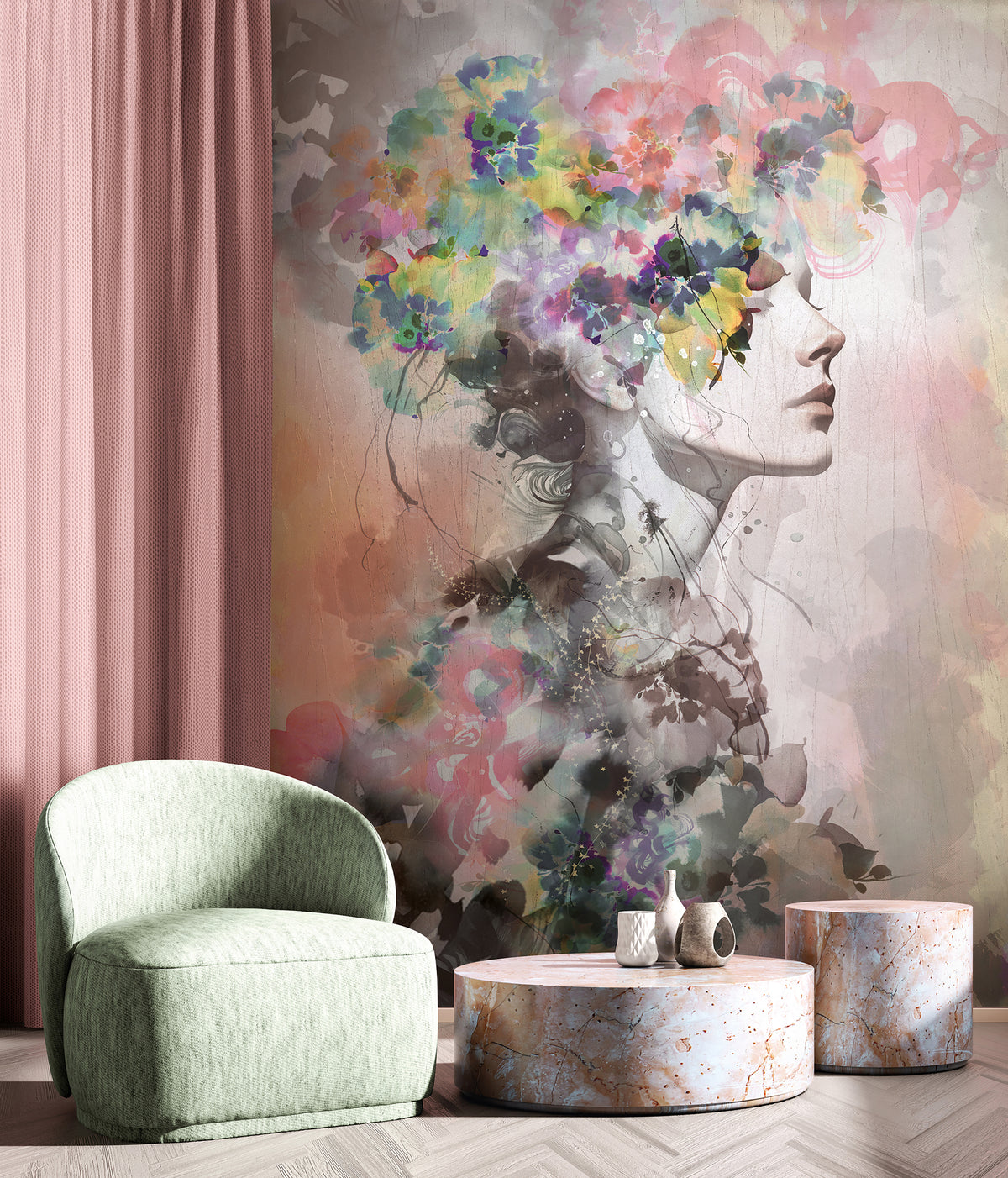 Fashion Icon Beauty Mural Multi-coloured Fashion Icon by Galerie