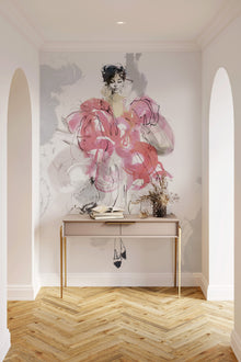 35898 Fashion Icon Ballgown Mural Beige Wallpaper by Galerie