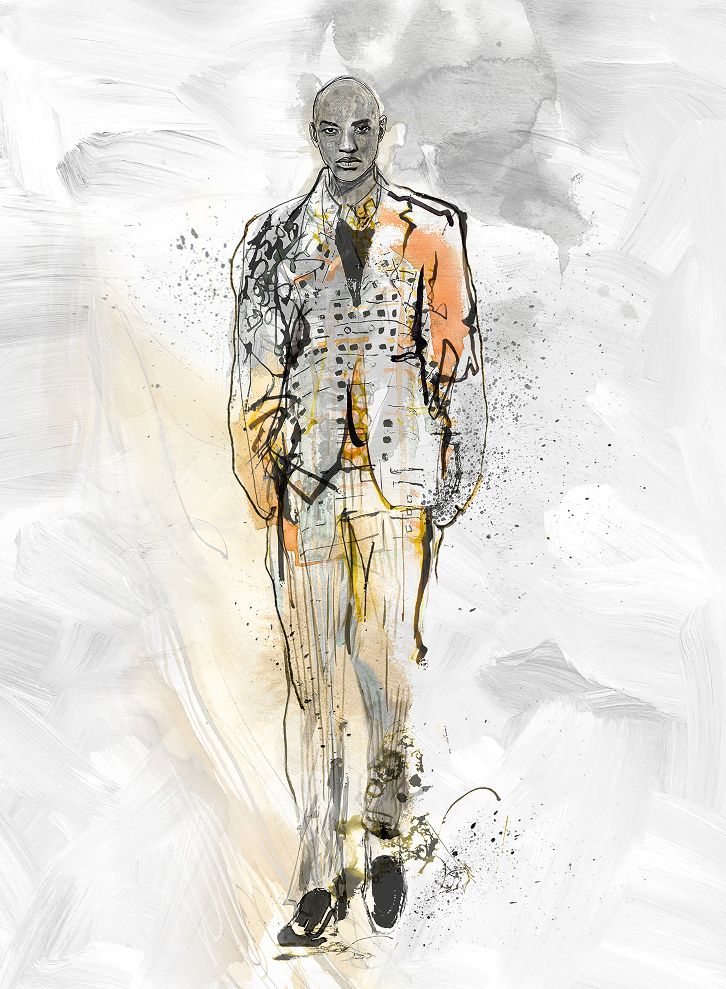 35899 Fashion Icon Papis Loveday Mural Silver Grey Wallpaper by Galerie