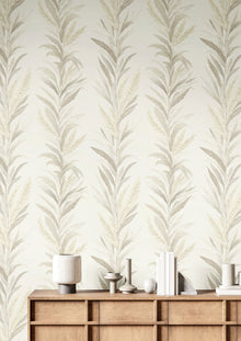 35901 Leaf Flourish Silver Grey Wallpaper by Galerie