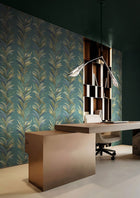 35905 Leaf Flourish Green Wallpaper by Galerie