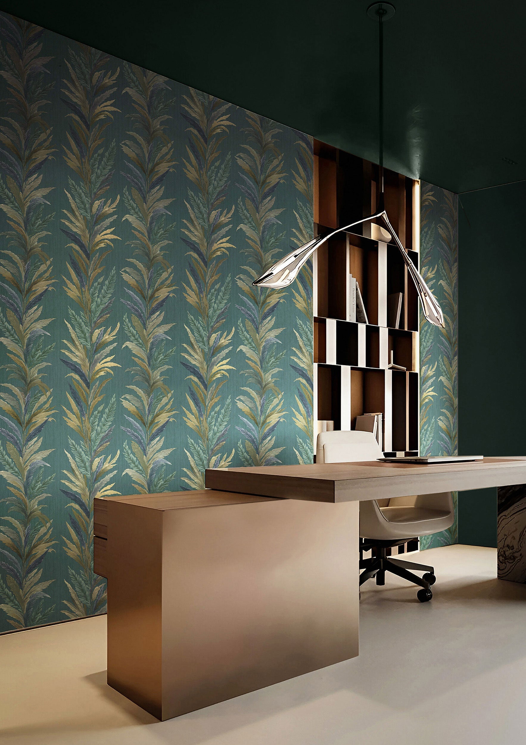 35905 Leaf Flourish Green Wallpaper by Galerie