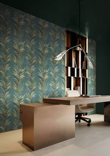 35905 Leaf Flourish Green Wallpaper by Galerie