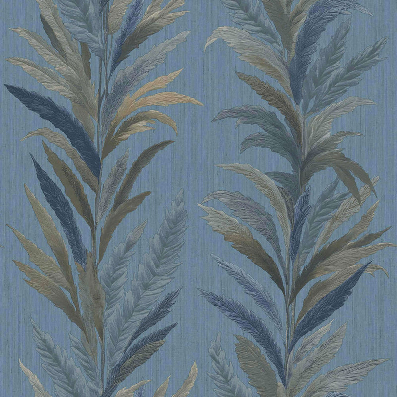 35906 Leaf Flourish Blue Wallpaper by Galerie
