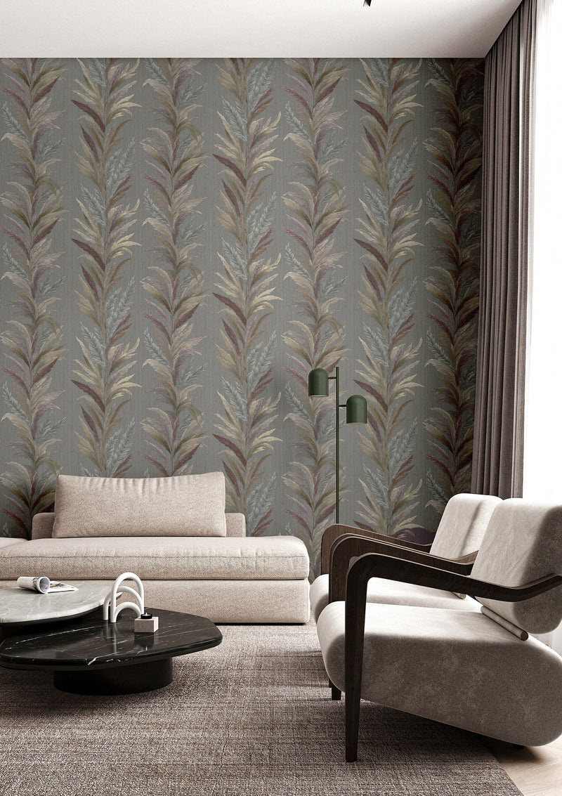 35908 Leaf Flourish Silver Grey Wallpaper by Galerie