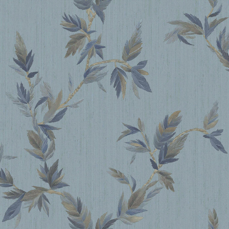 35916 Thin Leaf Blue Wallpaper by Galerie