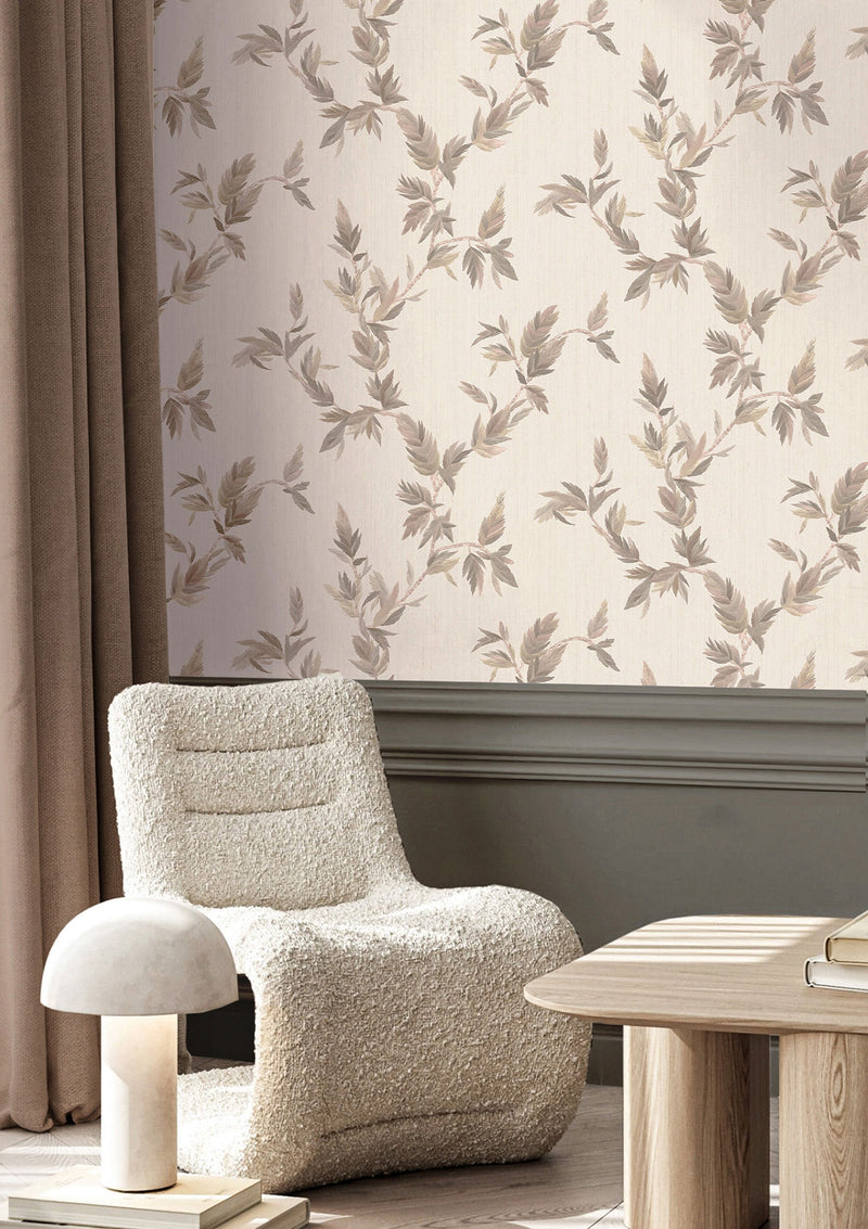 35918 Thin Leaf Silver Grey Wallpaper by Galerie