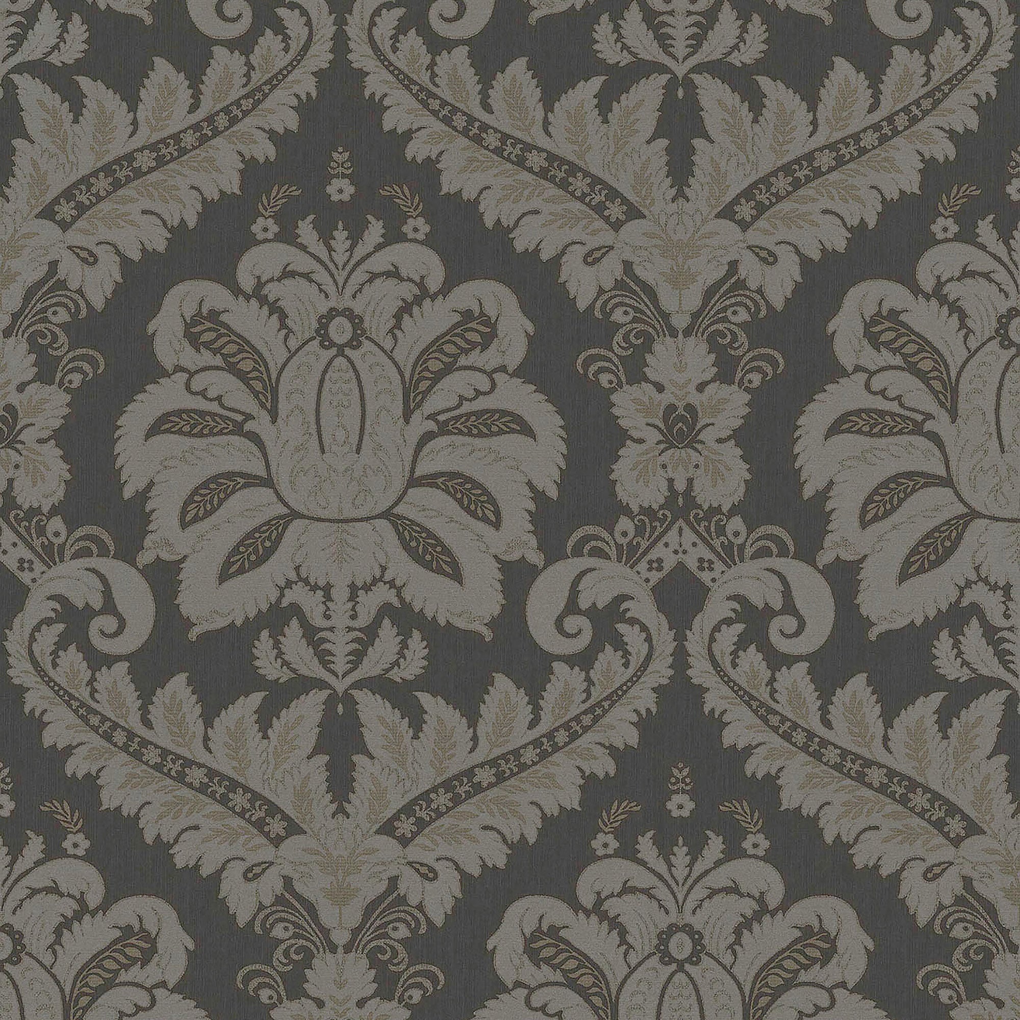 35929 Traditional Damask Silver Grey Wallpaper by Galerie