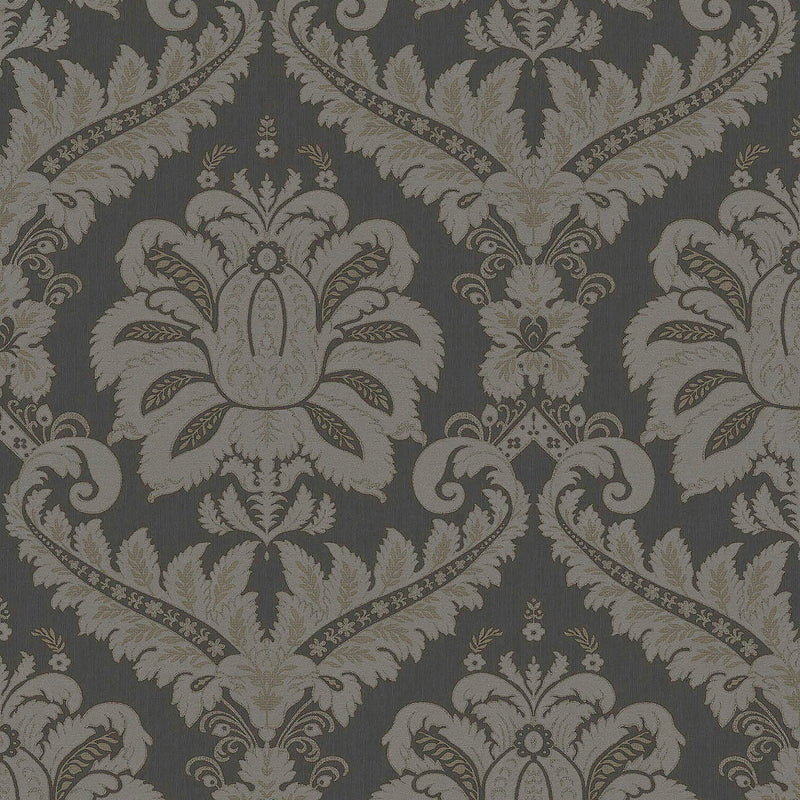 35929 Traditional Damask Silver Grey Wallpaper by Galerie