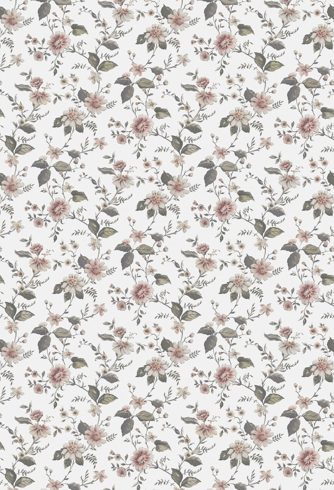 3592 Marion's Mural Light Multi and White Cottage Garden Wallpaper by Boråstapeter