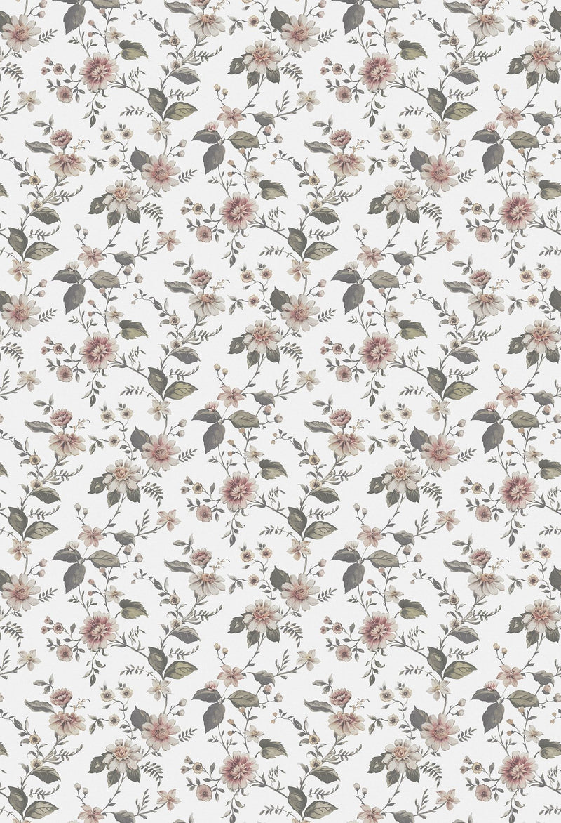 3592 Marion's Mural Light Multi and White Cottage Garden Wallpaper by Boråstapeter