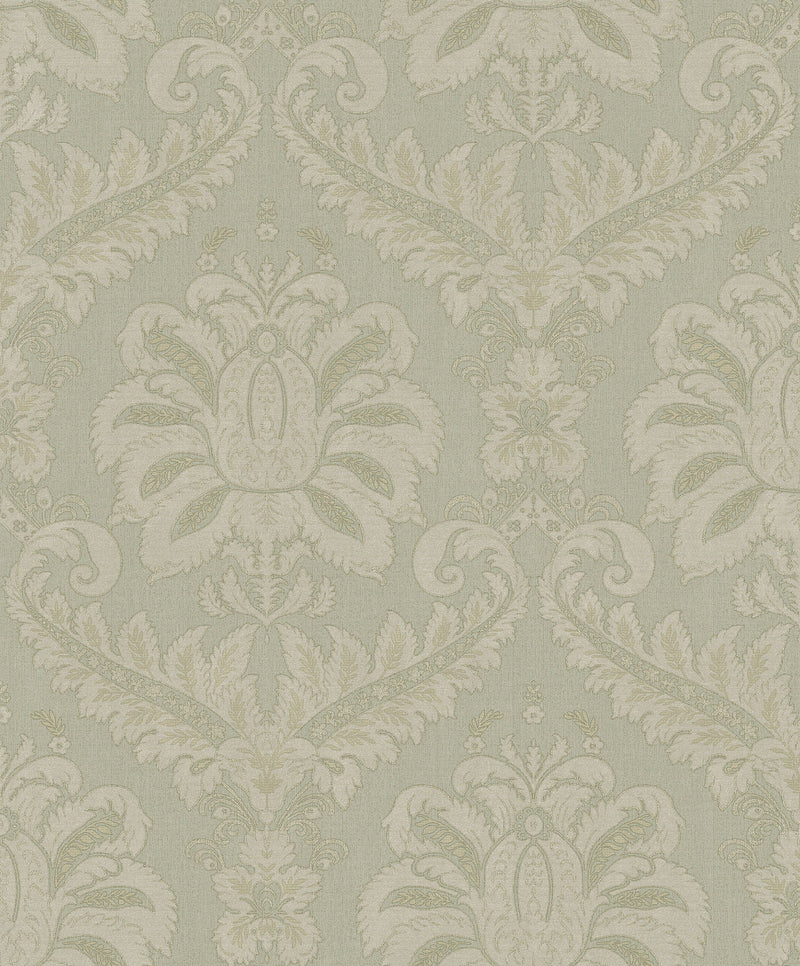 35935 Traditional Damask Green Wallpaper by Galerie