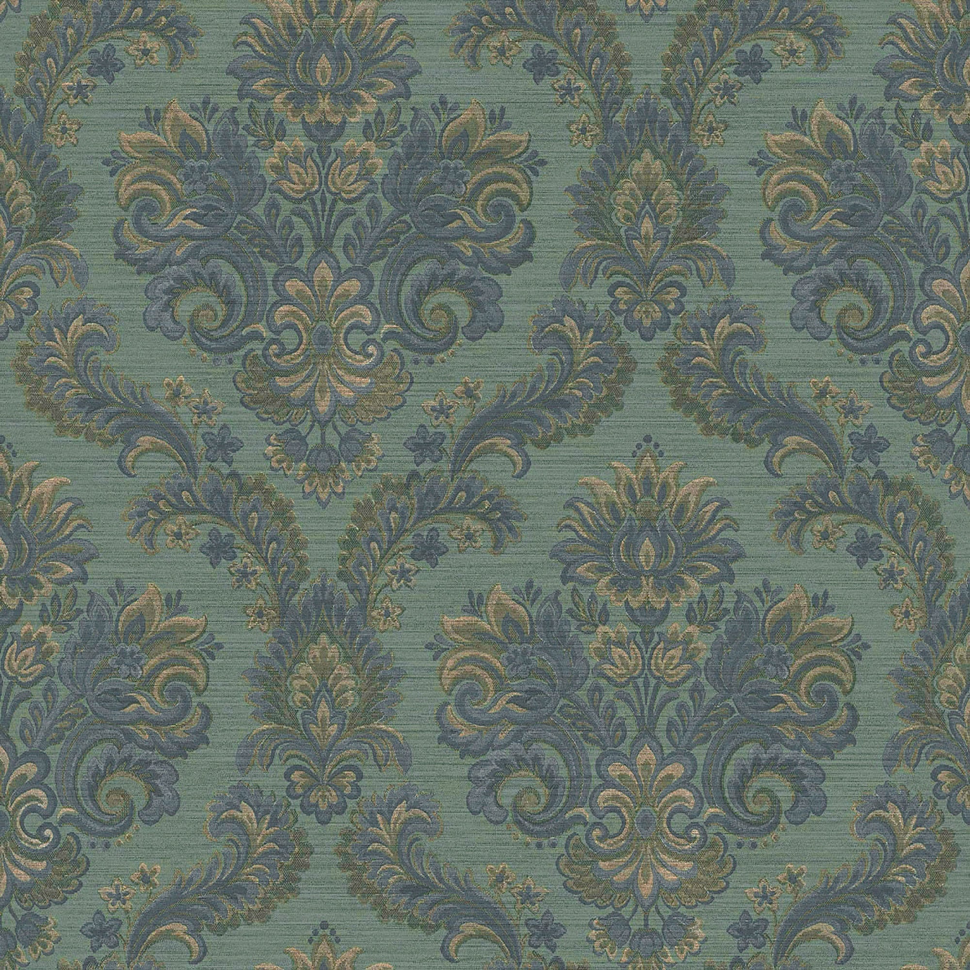 35945 Floral Damask Green Wallpaper by Galerie