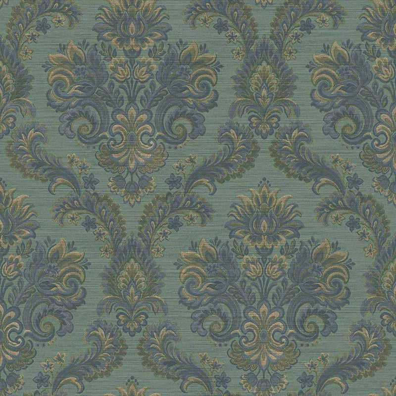 35945 Floral Damask Green Wallpaper by Galerie