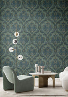 35945 Floral Damask Green Wallpaper by Galerie