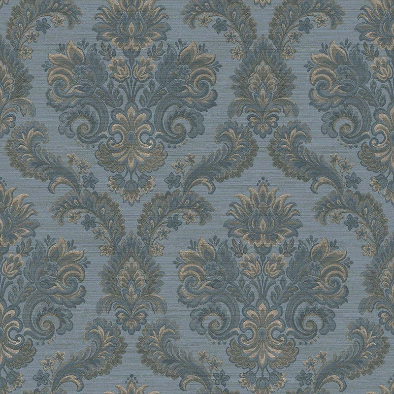 35946 Floral Damask Blue Wallpaper by Galerie