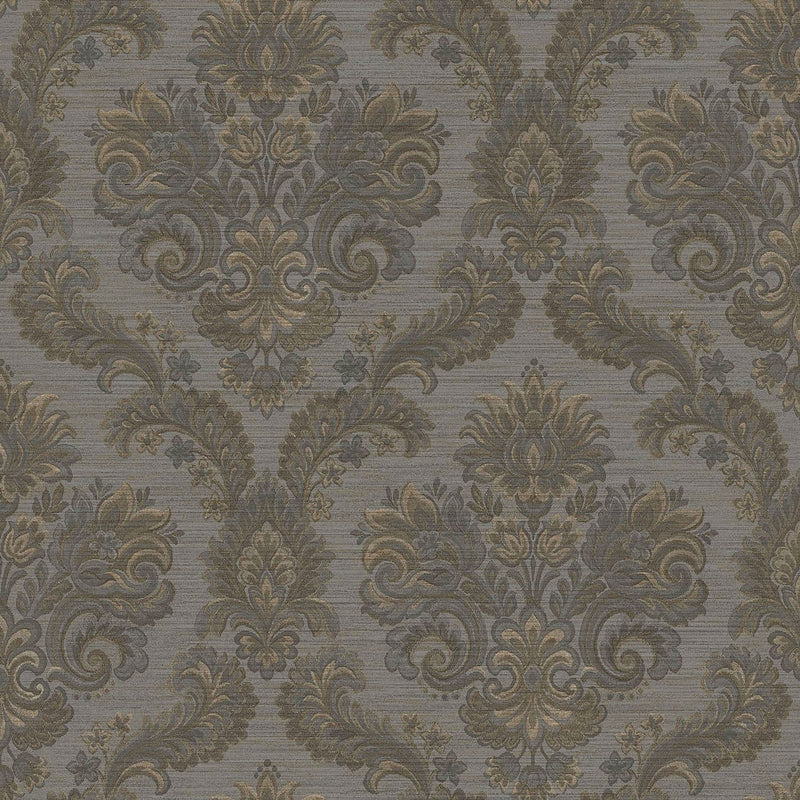 35949 Floral Damask Silver Grey Wallpaper by Galerie